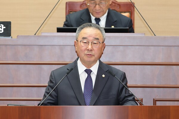 박종부 의원 5분 자유발언. [사진=해남군의회제공]